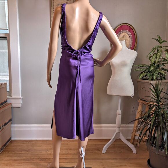 Target Future Collective Alani Noelle Satin Midi Slip Dress Purple Low Back - Picture 12 of 12